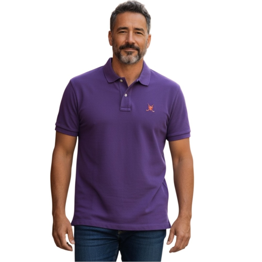 Ralph Lauren Vintage Polo Golf Shirt, Short Sleeve, Men's, Color Purple, Size XL